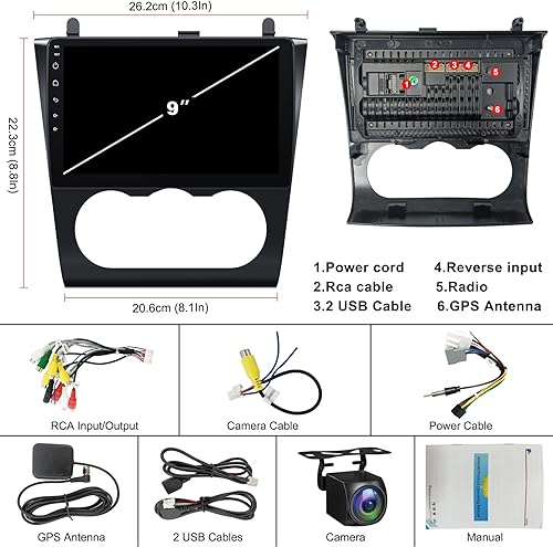 Miniatura 8 de Para Nissan Altima Teana 2008-2012 Android 12 4+64G Actualización Estéreo de coche con Carplay inalámbrico/Android Auto 9 pulgadas IPS Pantalla