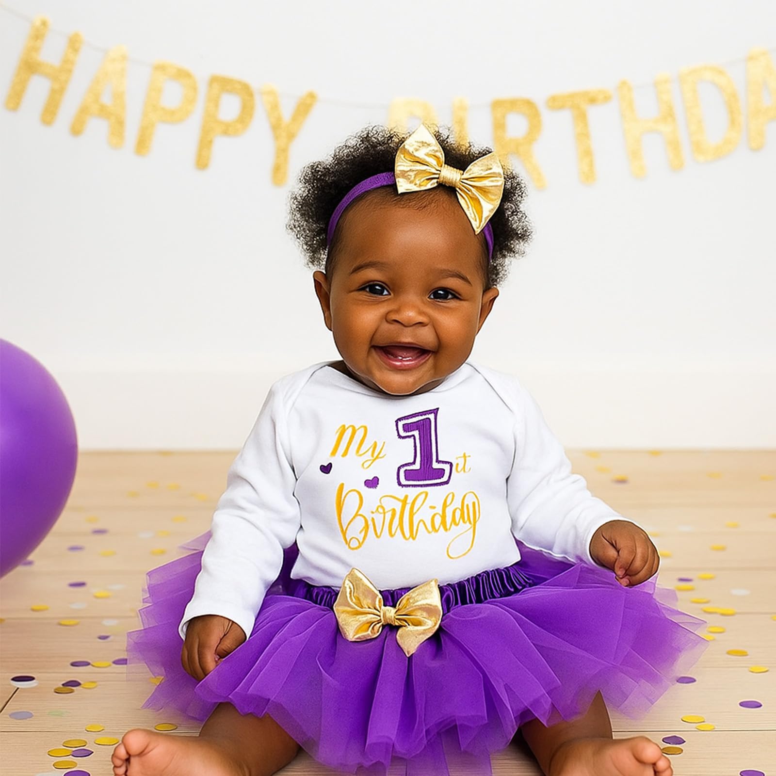 Winmany Baby Mädchen 1. Geburtstag Tutu Rock Set Langarm Strampler Erster Geburtstag Smash Cake Kostüme Partei Kleid Set