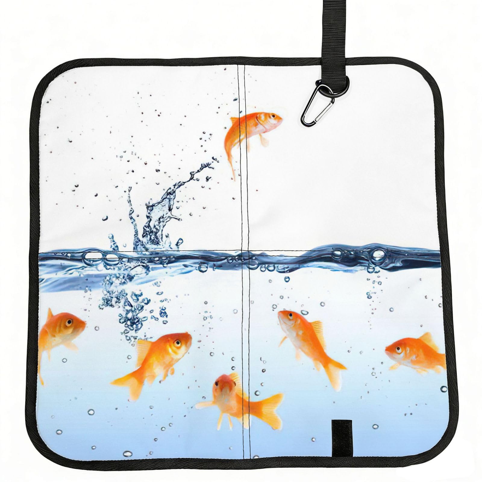 bghdfa Fish In Water Print Outdoor Sitting Mat Waterproof Oxford Cloth Seat Cushion Folding Foam Camping Seat For Picnic