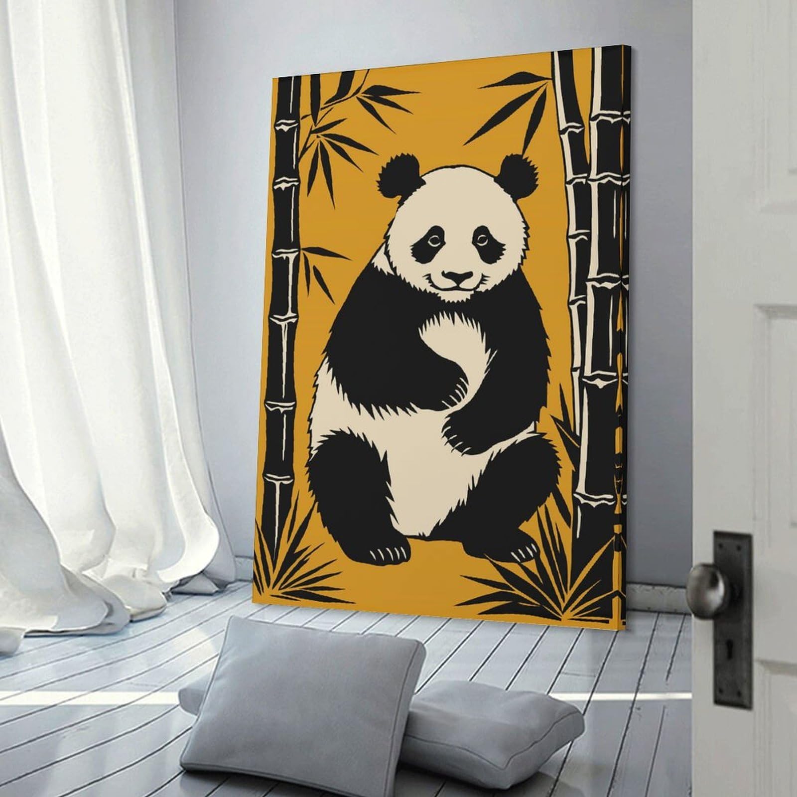 Junmoney Cute Panda Portrait Room Decor Wall Art 08x12inch(20x30cm), for Wall Displays, Bedrooms Or Room Updates, Ideal for Building A Coordinated Art Wall