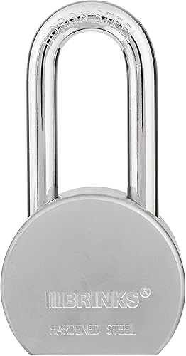 Miniatura 1 de BRINKS - Candado comercial con llave de acero sólido de 2.500 in - Cuerpo de acero sólido con grillete de acero al boro
