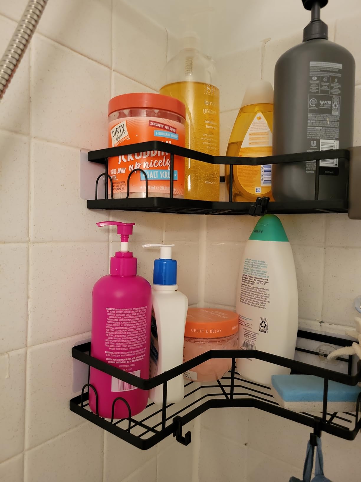 AKTECKE Corner Shower Caddy Bathroom Organizer Adhesive Shower Rack Bathtub Shelves - 3Pack No Drilling Shower Shelf photo review