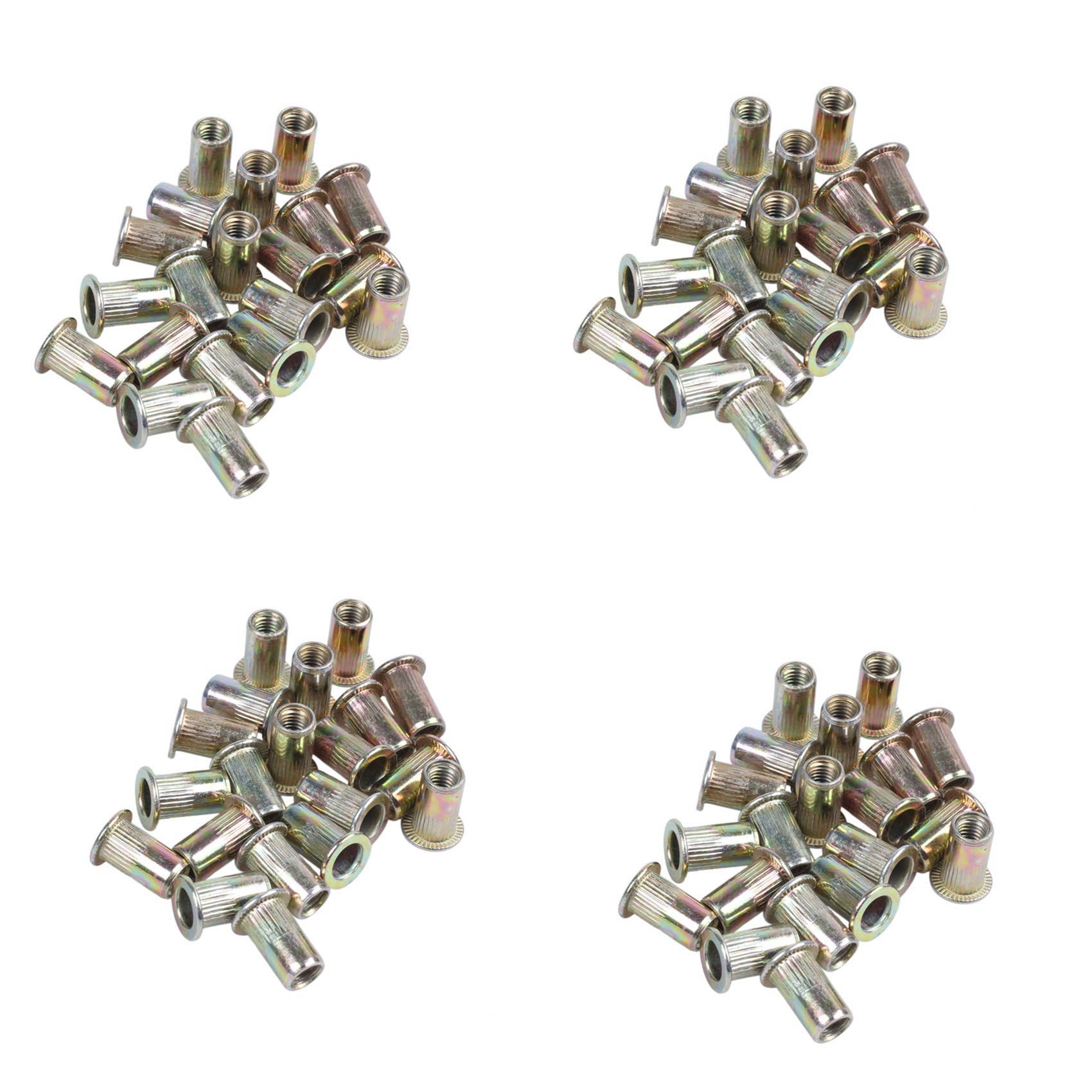 Jnchdghwa As Shown(M5) 80Pcs Flat Head Metric Steel M5 Blind Insert Rivet Nut