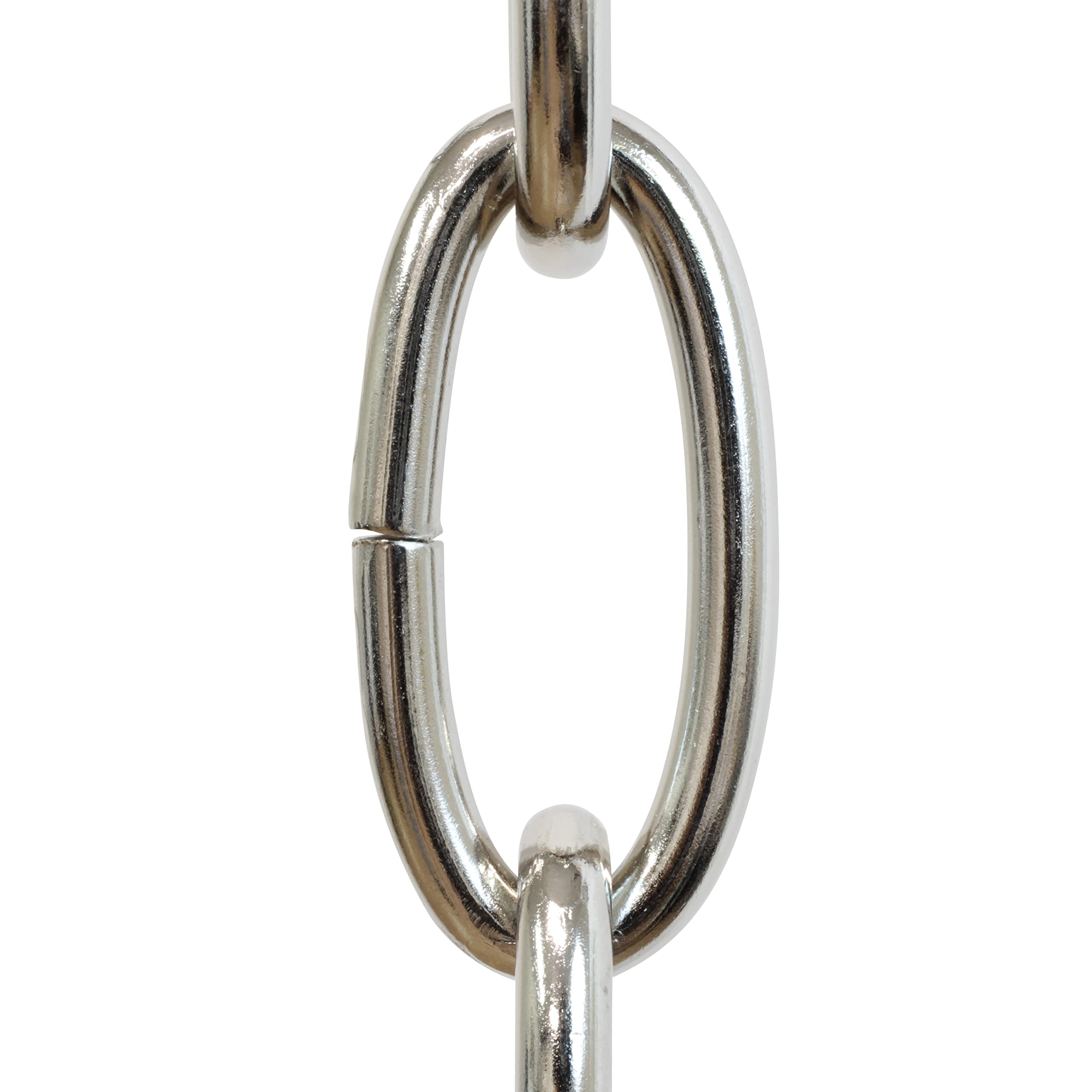 RCH Hardware CH-ST63-U57-PN Steel Chandelier Chain 3 Gauge, Polished Nickel (1 Foot)