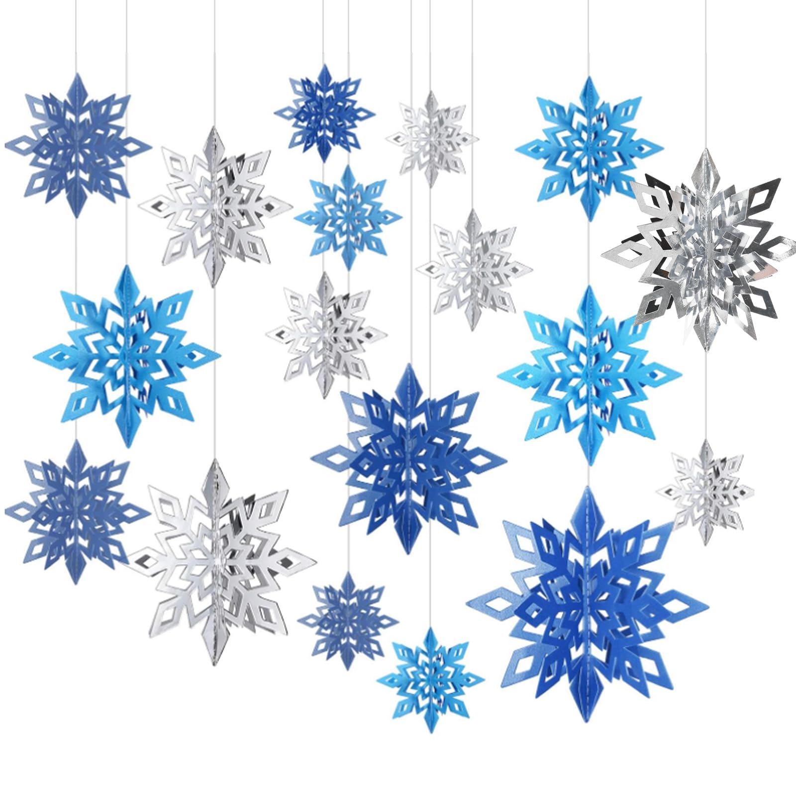Flocon de neige papier 3D creux : suspension Noël pour maison et fête