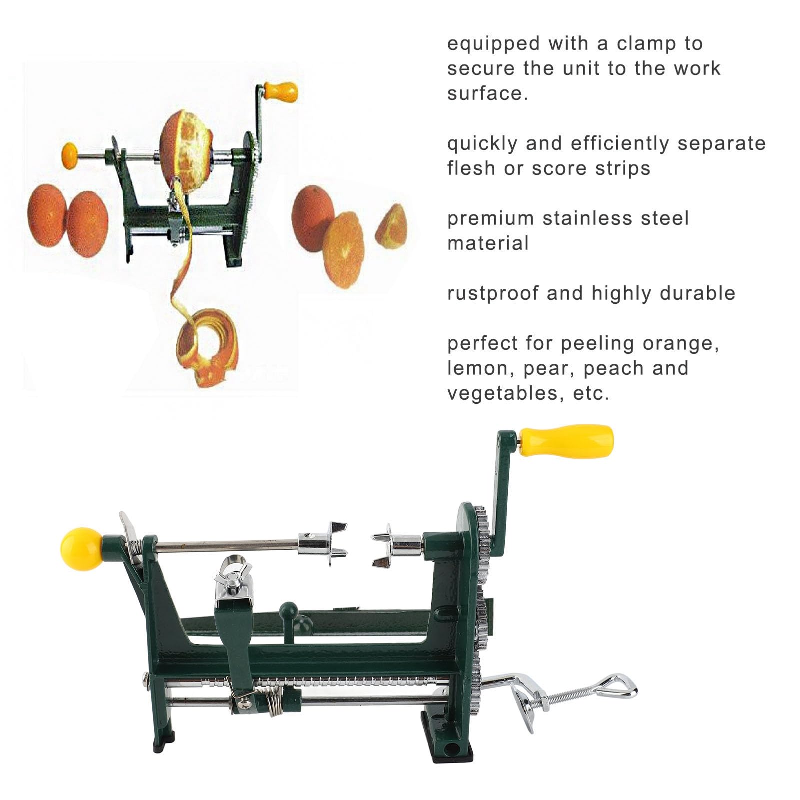 Haofy Peeler, Stainless Steel Quick Peeling Multifunction Pear Peeler Vegetable Fruit Peeler Machine for Orange Lemon Vegetables