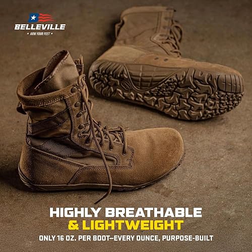 Miniatura 5 de Belleville Mini-Mil TR105 - Botas tácticas de 8 pulgadas para hombre, botas militares minimalistas, cuero marrón coyote OCP ACU para ejércitofuerza