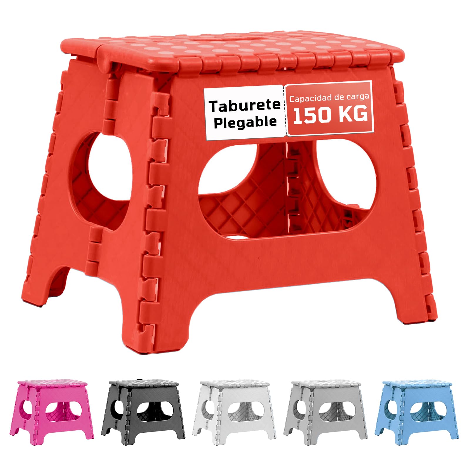 EASY SPEED Taburete Plegable Cocina o Baño (21x17x18cm),Hecho de Material Plástico PVC Antideslizante Banco Plegable Portatil,Taburete Plegable para Niños (hasta 150 Kg),Rosa — view 9