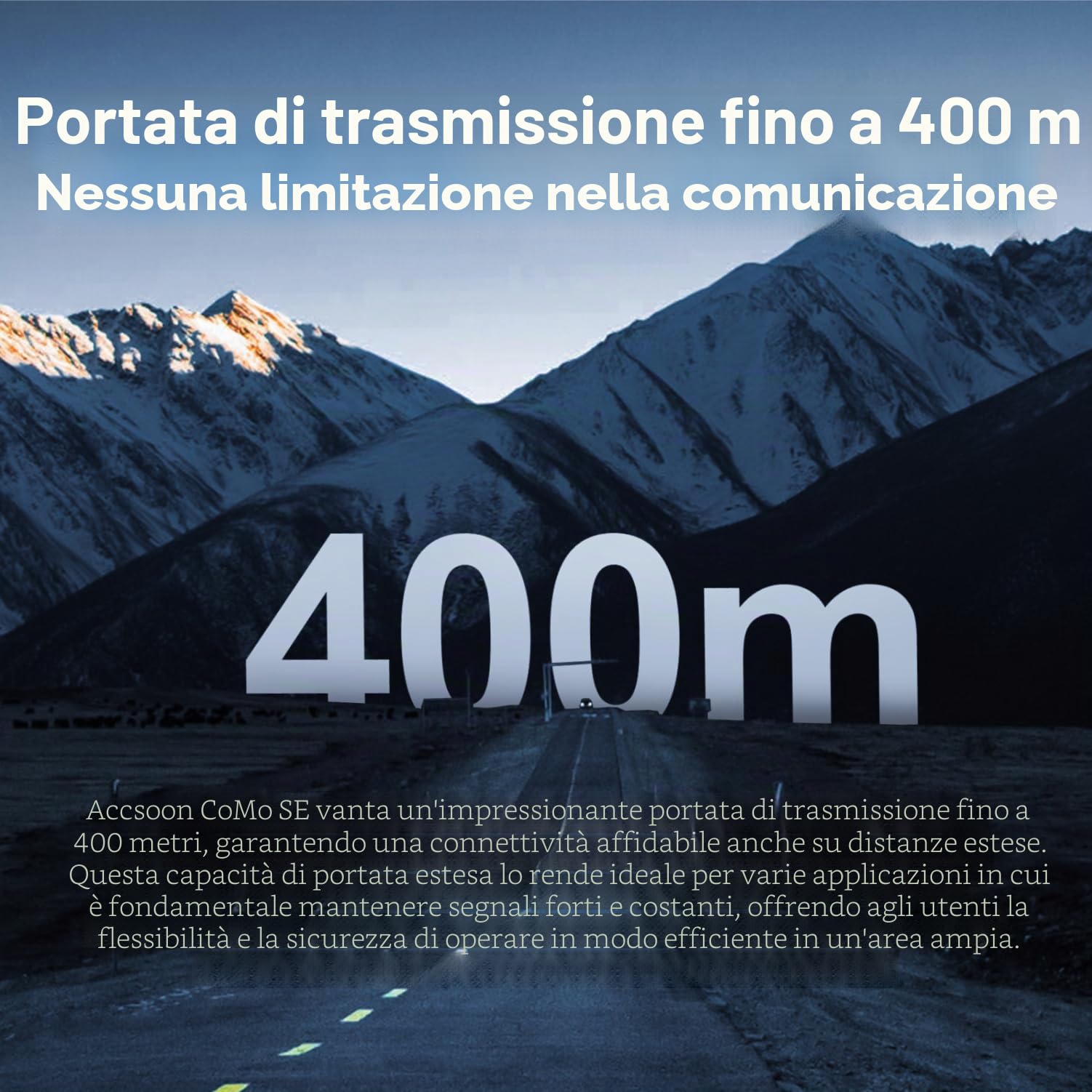 Accsoon Como SE Wireless Intercom Headset System, comunicazione full duplex a 2,4 GHz, portata 1312ft/400 m, antenna esterna, ENC, durata della batteria 30+ ore, 1 PC Host headset e 4 PC Remote
