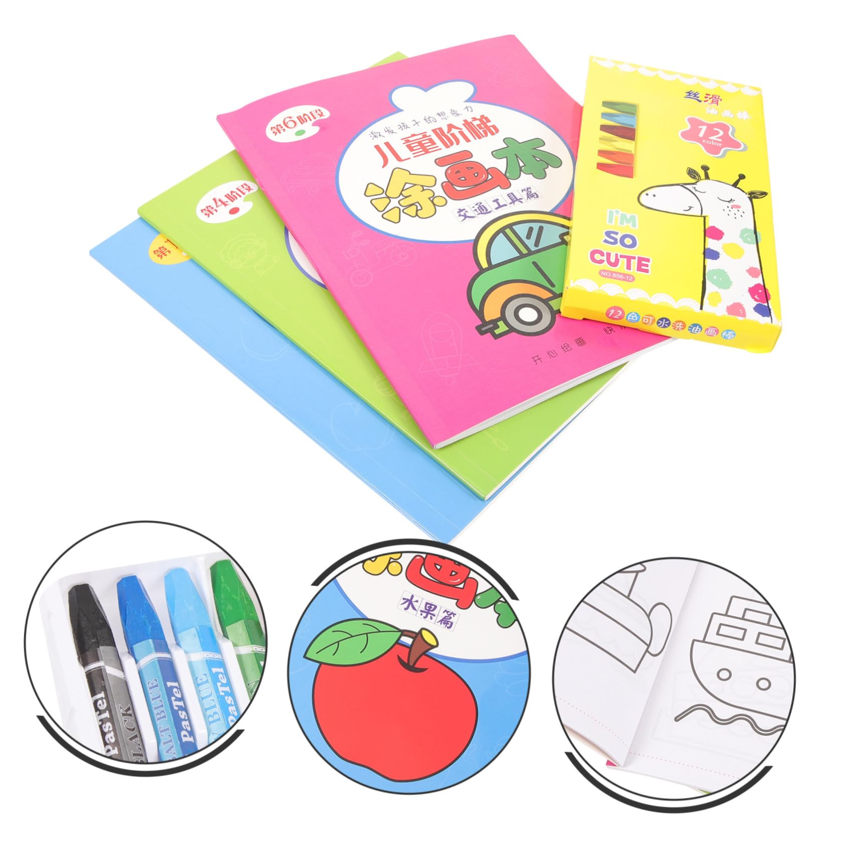 HOMSFOU Libro Da Colorare Per Ragazzo Ragazza Graffiti e Pastelli Riutilizzabili Album Da Colorare Motivi Vuoti Per Disegnare e Giocare Regalo Educativo Sicuro