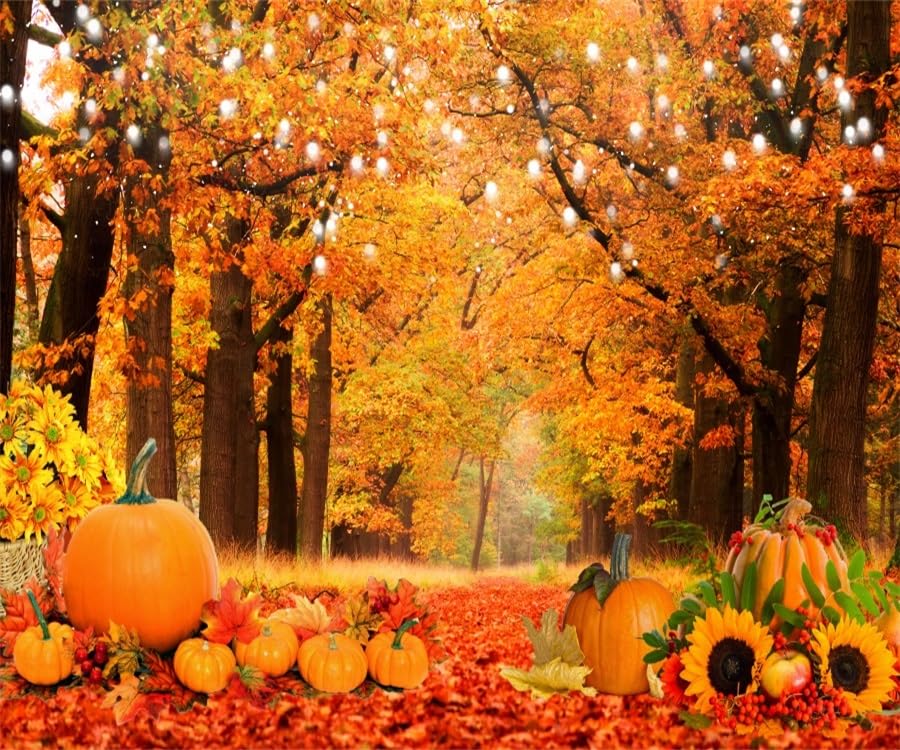 Herbst-Thanksgiving Fotohintergrund – 3 X 2,5 M, Wald & Kürbis Motiv Für Party & Fotoshooting