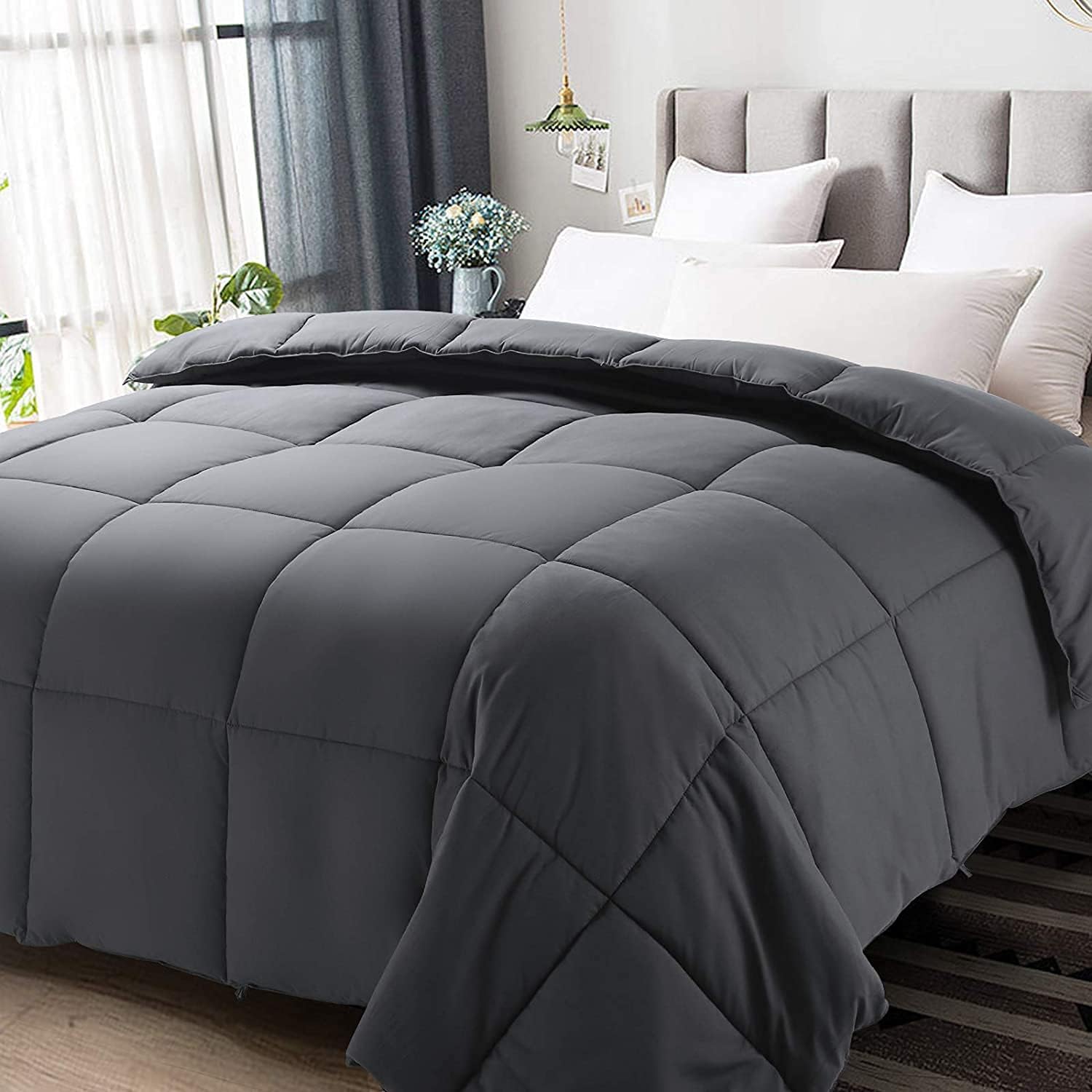 Couette Réversible En Microfibre 360 G/m² - Taille 180x260 Cm, Douce Et Respirante, Pour Toutes Les Saisons