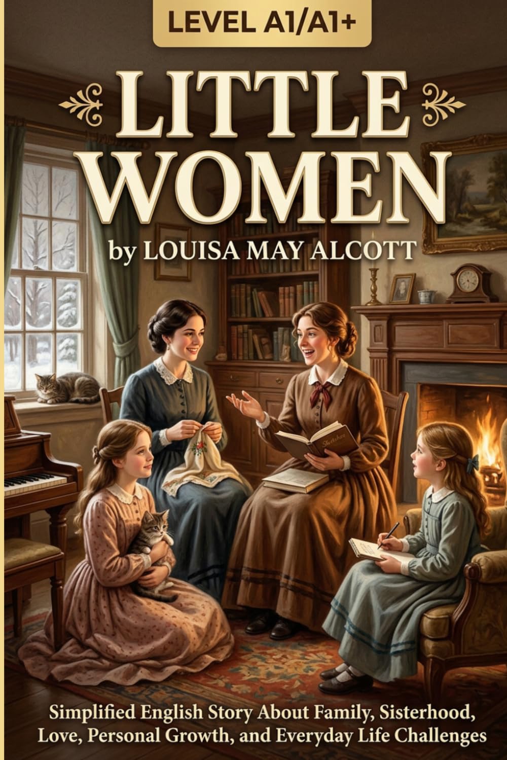 Little Women by Louisa May Alcott (Level A1/A1+): Simplified English Story About Family, Sisterhood, Love, Personal Growth, and Everyday Life Challenges