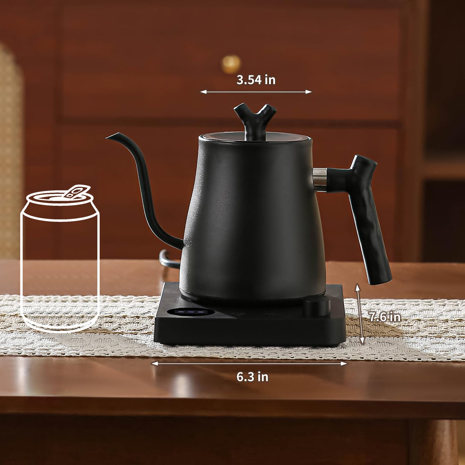 MOUTIUS Water Kettle Electric,Gooseneck Electric Kettle with 50pcs Coffee Filter,±1? Temperature Control, Fast Heating, Stainless Steel Interior, Ideal for Precise Pour-Over Coffee and Tea