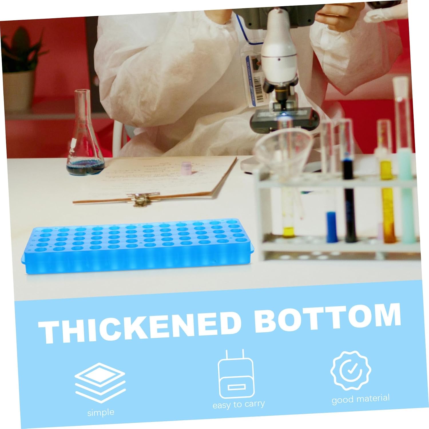 6Pcs Double Sided Test Tube Rack Holder for Sampling Easy to Clean and Maintain for Laboratory Use