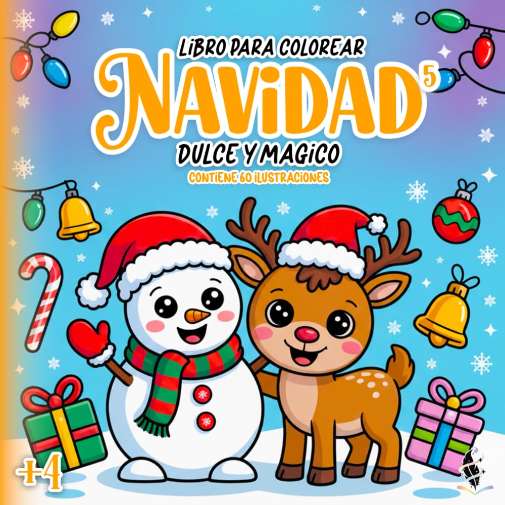 Libros para colorear - Navidad 5 - Dulce y Mágico: Contiene 60 ilustraciones