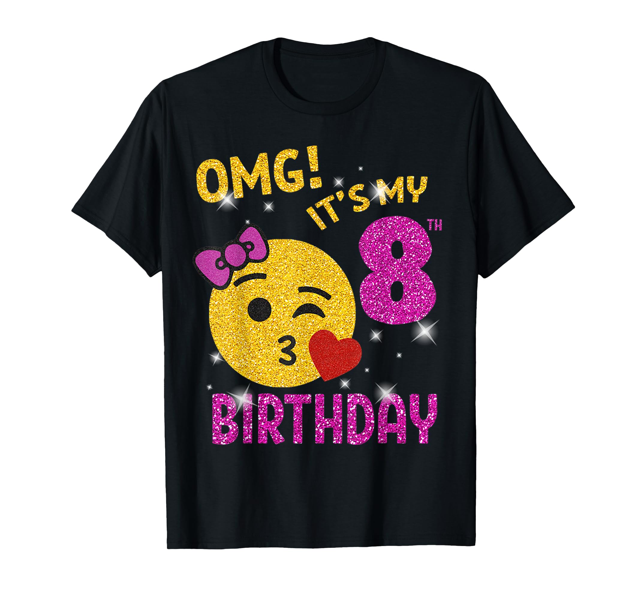 OMG It's My 8th Birthday Girl Cute 8 Yrs Old Birthday Party T-Shirt