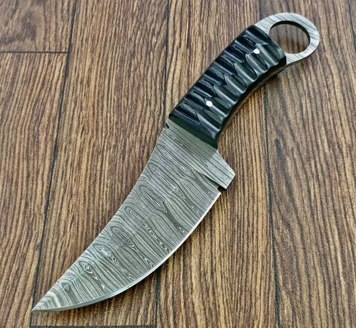 Poshland BB-258, Handmade Damascus Steel 9 Inches Full Tang Skiner Knife (BC-1099)