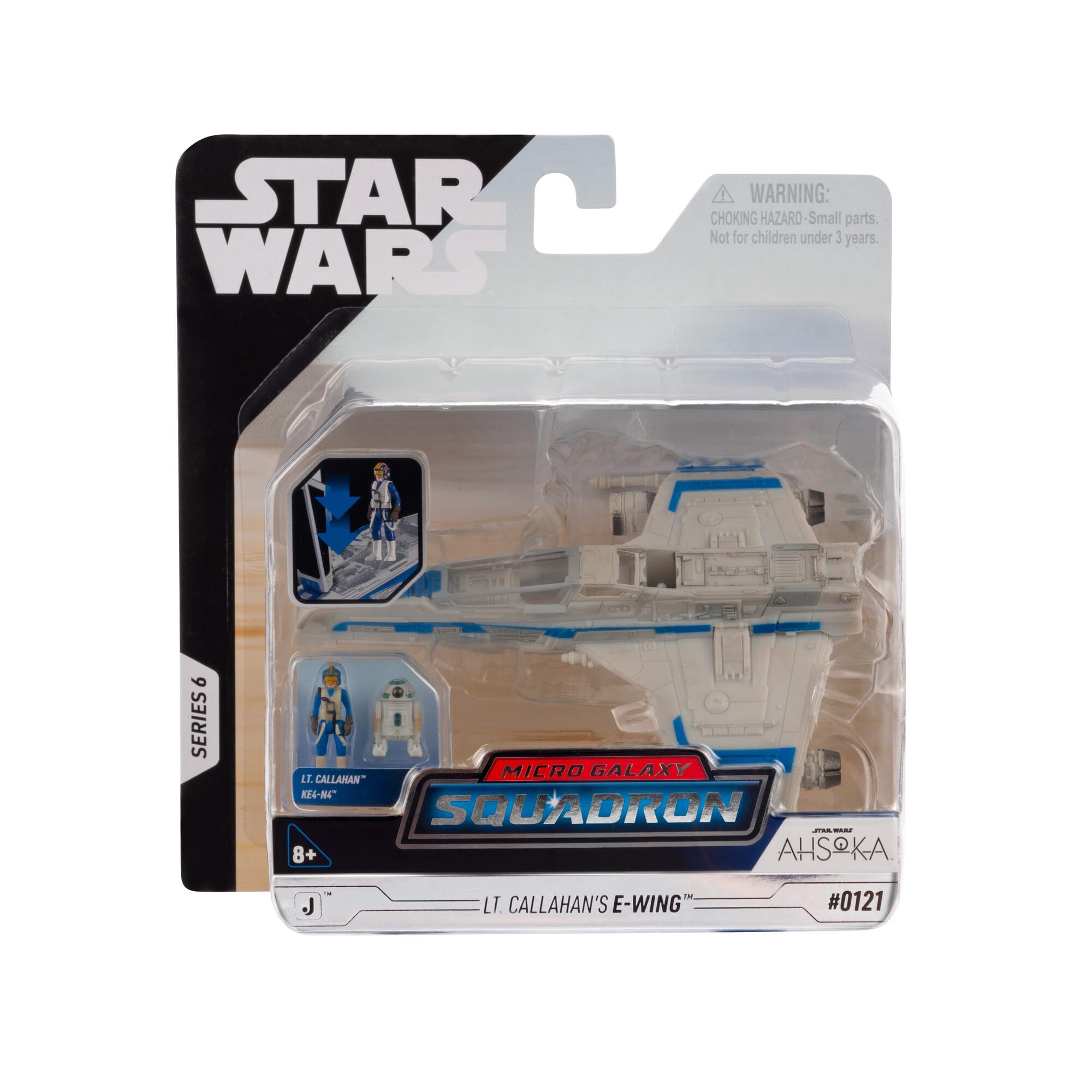 Star Wars Micro Galaxy Squadron SWJ0147 – E-Wing Starfighter, vehículo Oficial de 7,5 cm con Figuras