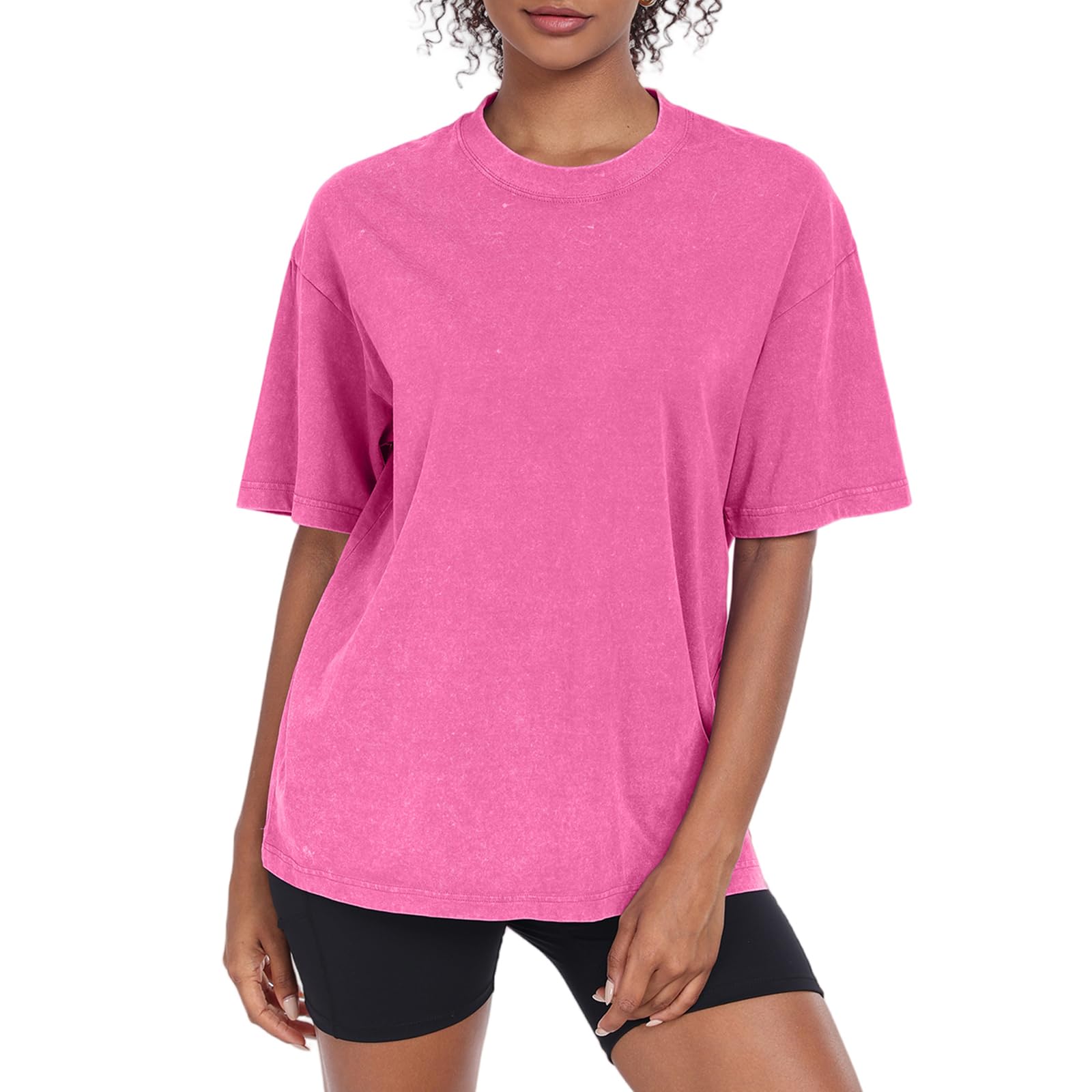 Oversized Tshirt for Damen Rundhals Kurzärmeliges Tops Casual Lockere Basic Sommer Tee Shirts Bluse