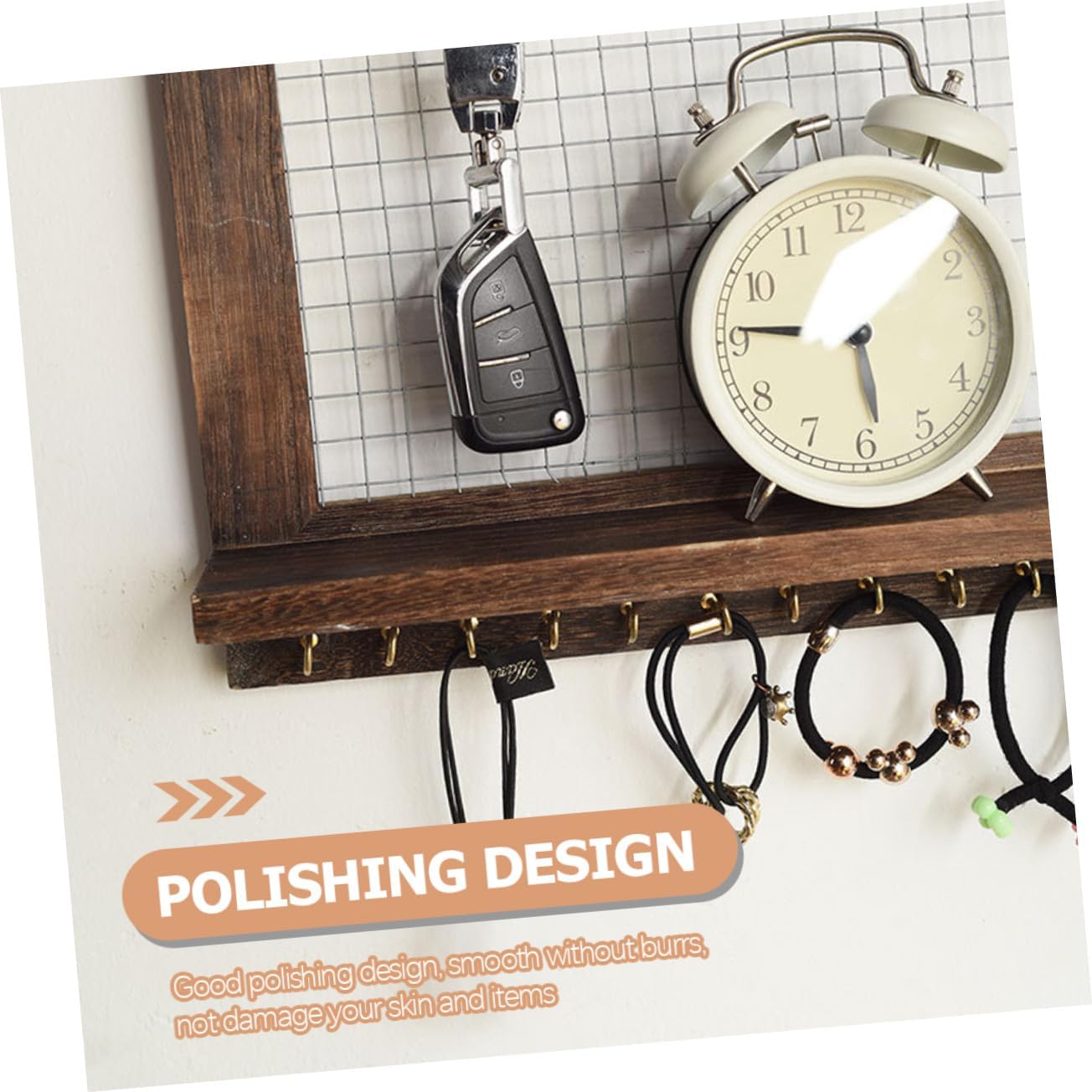 VALICLUD Rustic Wall Key Holder with Mail Organizer and Entryway Shelf Multi-Functional Wall Mounted Rack for Keys Towels and Small Items Compact Farmhouse Decor for Kitchen and Hallway