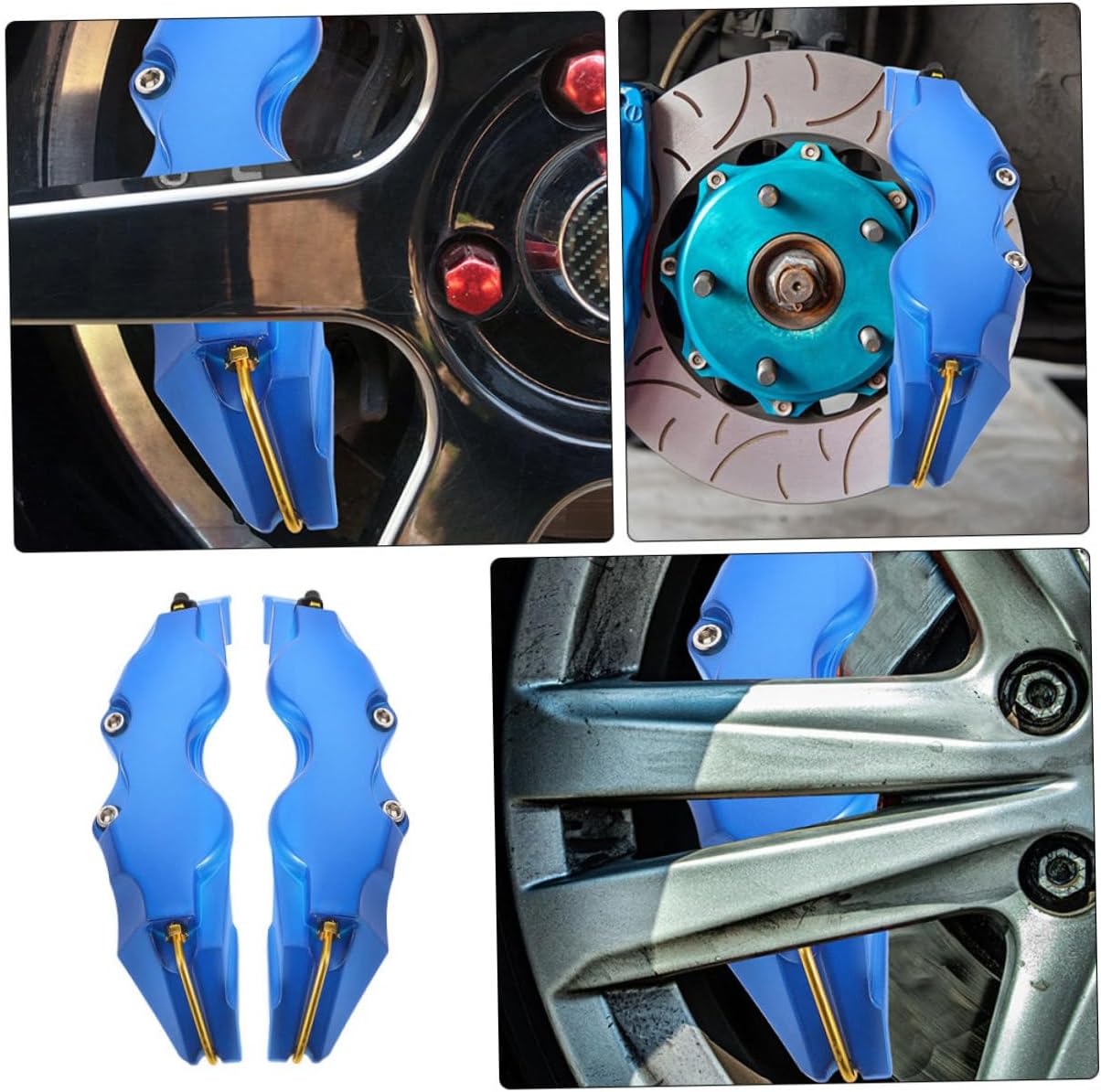 1pair Car Brake Caliper Cover Decorative Brake Caliper Easy Installation High Durability Stylish Wheel Hub Accessory