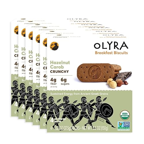 Miniatura 1 de Olyra Organic Breakfast Sandwiches  Galletas de proteína a base de plantas bajas en azúcar y alta fibra (algarroba de avellana, 5.3 onzas (paquete