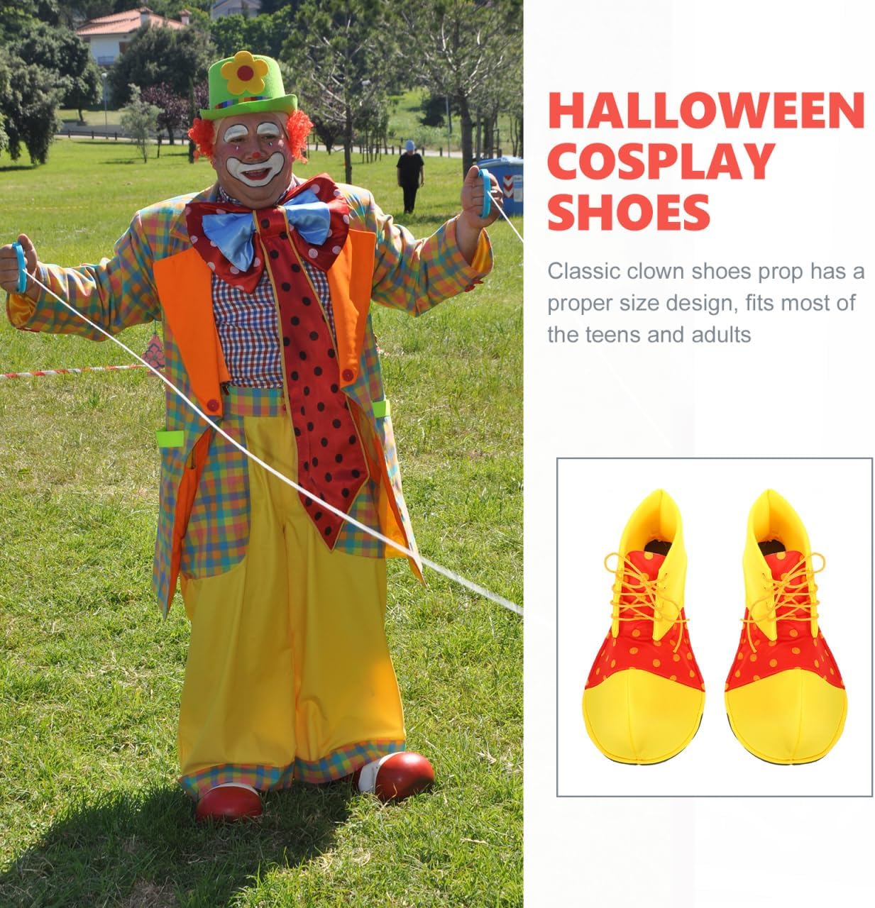 Abaodam Unisex Halloween Clown Shoes Clown Cosplay Shoes Large Size for Show Costume Carnival Halloween Christmas Party