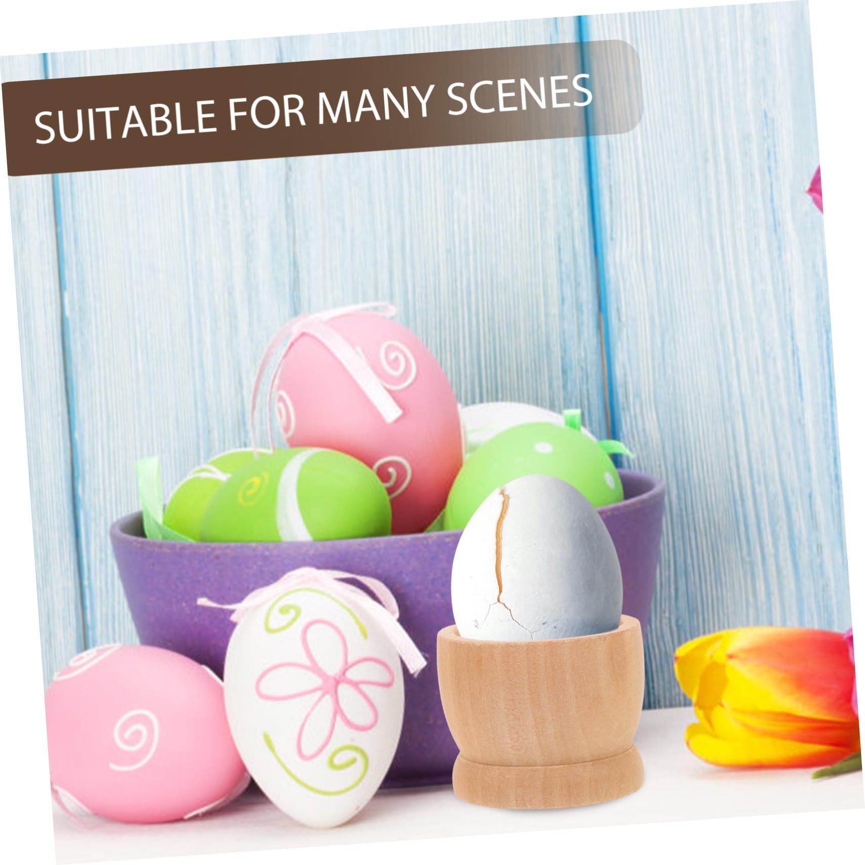 SEWACC 75pièces Porte-œufs De Pâques Bois Naturel De Supports pour Décoration De Fête Accessoire Chic pour Créer Une Ambiance Festive