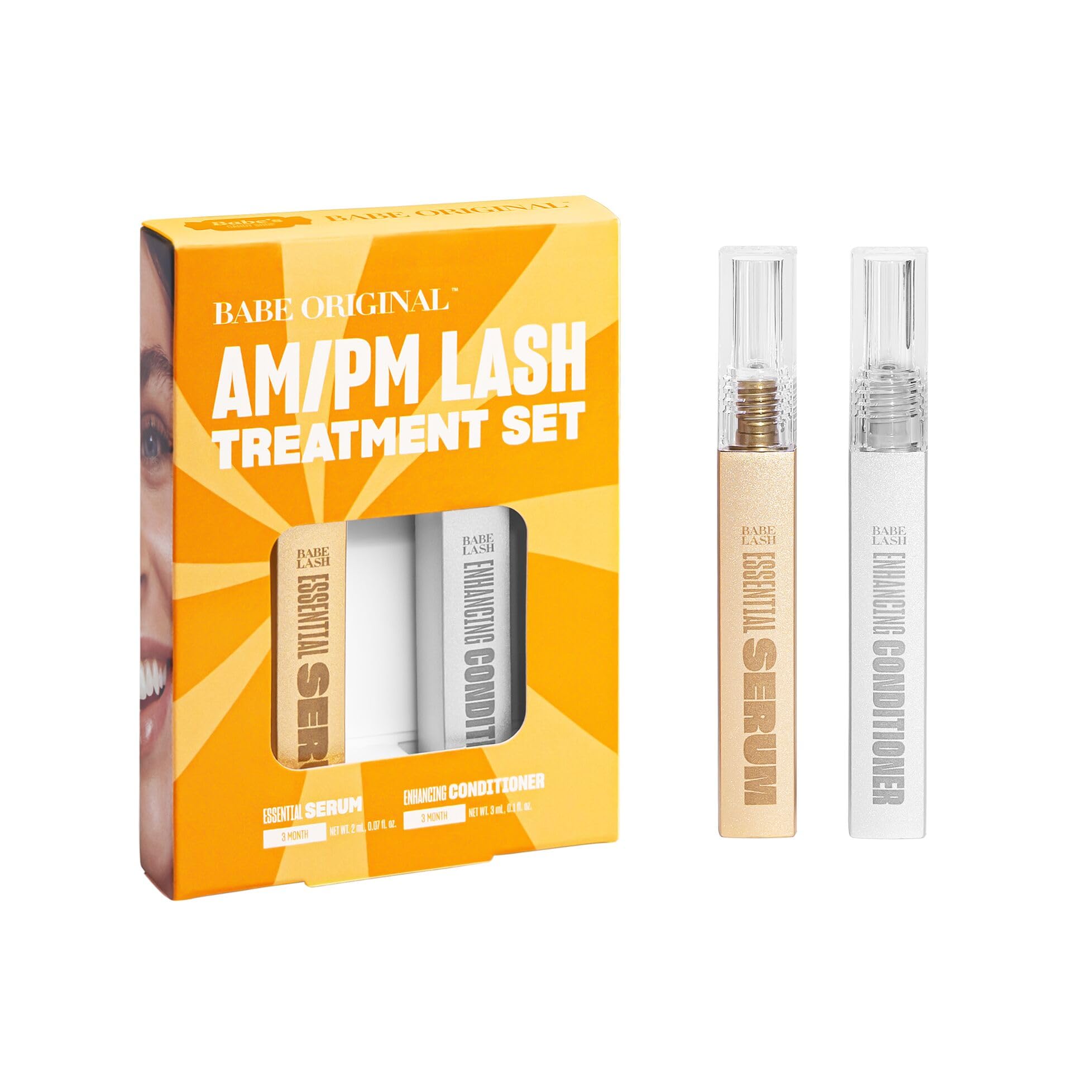 Babe Original Lash Serum AM/PM Kit - 2mL Babe Lash Essential Serum & 3mL Enhancing Conditioner Gold Box