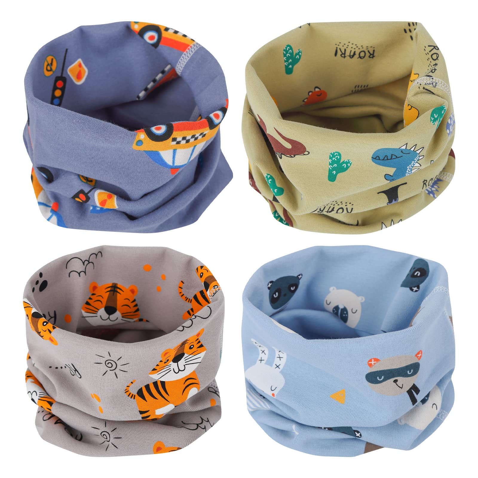 Bufanda Cuello Algodón Niños Bebés Invierno 4 Piezas