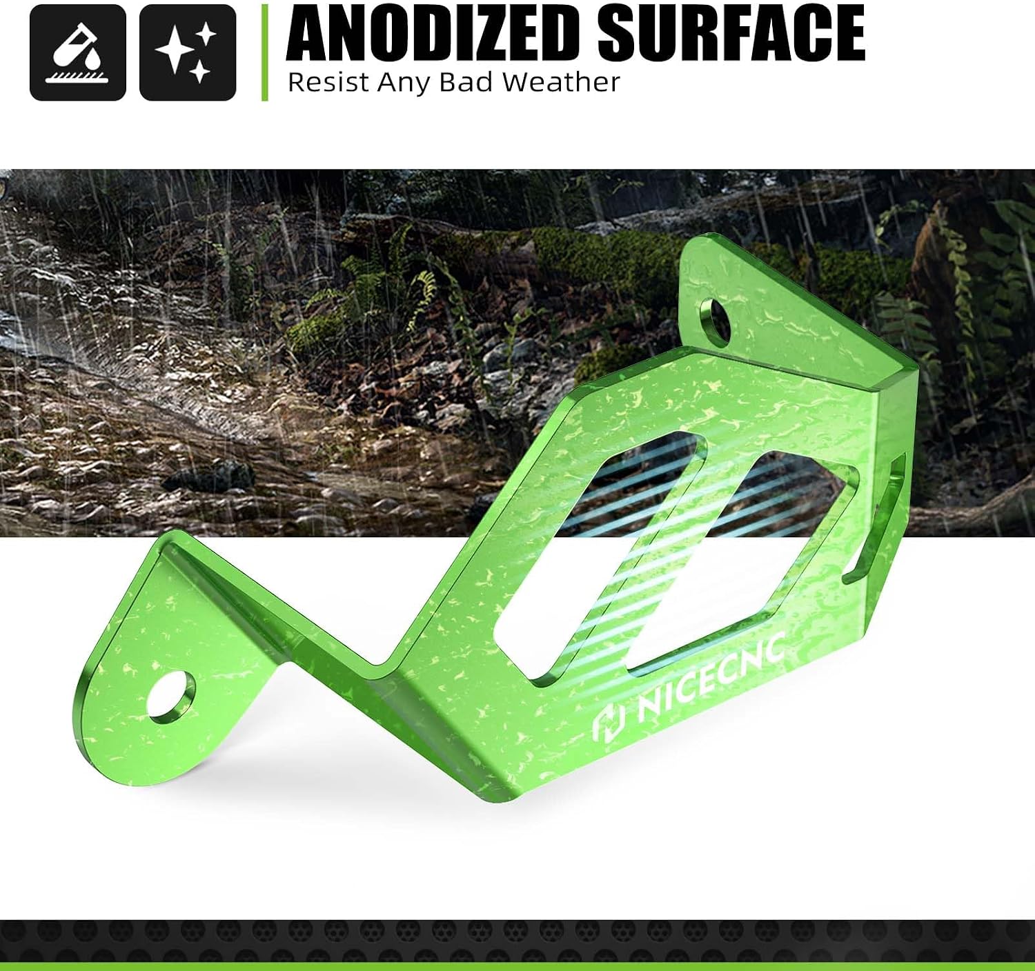 NICECNC Green Rear Caliper Guard Compatible with Kawasaki KX125 KX250 KX500 1994-2002 KDX200R KLX300R 1997-2002 KDX200 1995-2002 KLX250SF 2009-2010 KLX250S 2010-2014 KLX250 2018-2020 See Fitment