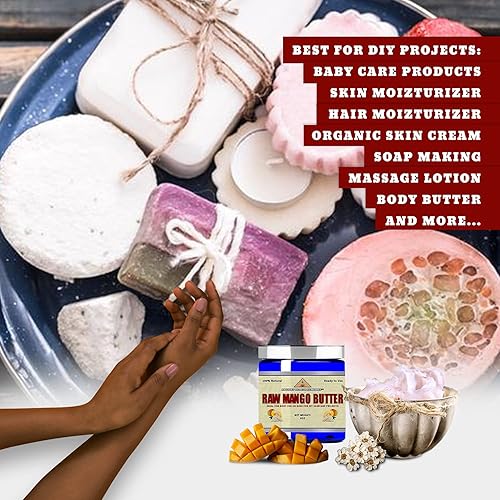 Miniatura 6 de Tarro de mantequilla de mano sin refinar orgánico a granel aroma a mango ligero base no grasa para belleza hidratación de la piel base de bricolaje