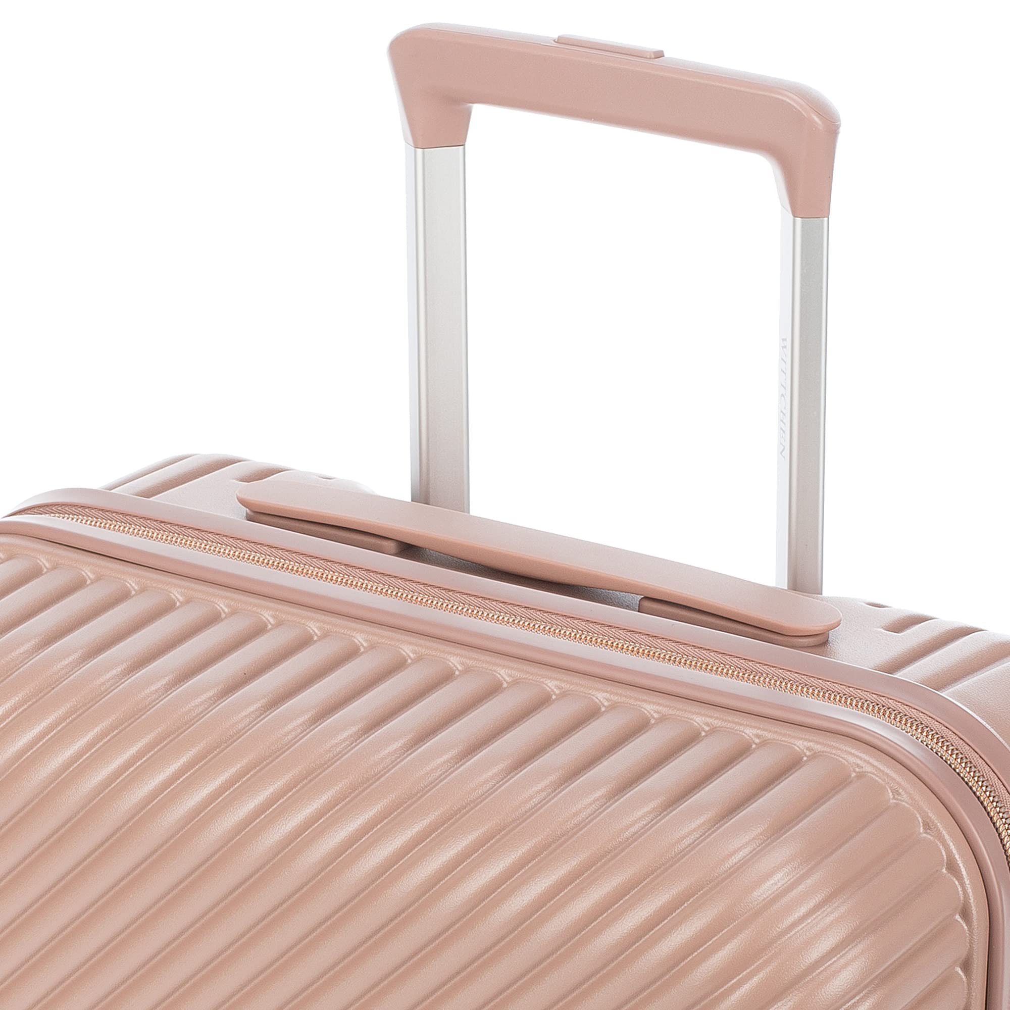 WITTCHEN Valigia Media Trolley Valigia Rigida in policarbonato Valigia Bagaglio Valigie con 4 ruote doppie girevoli Serratura a combinazione TSA Manico telescopico GL Style Rosa cipria