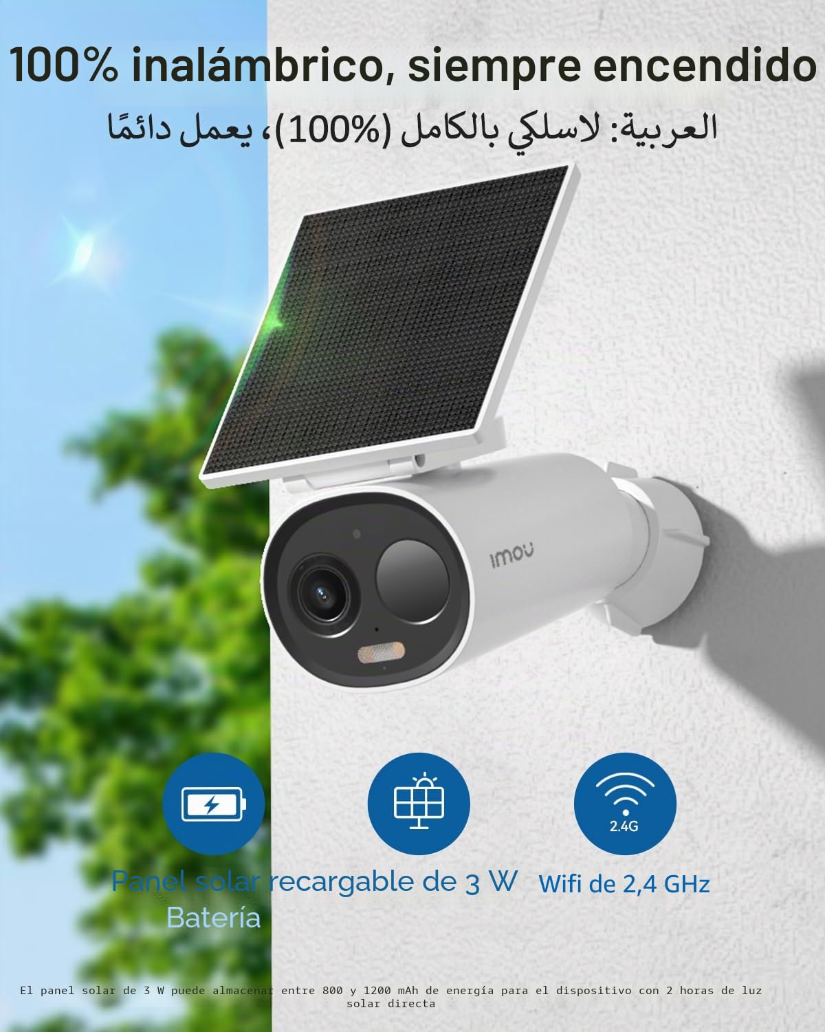 Imou 3K Cámara de vigilancia Solar para Exterior Cell 3C AIO 5MP