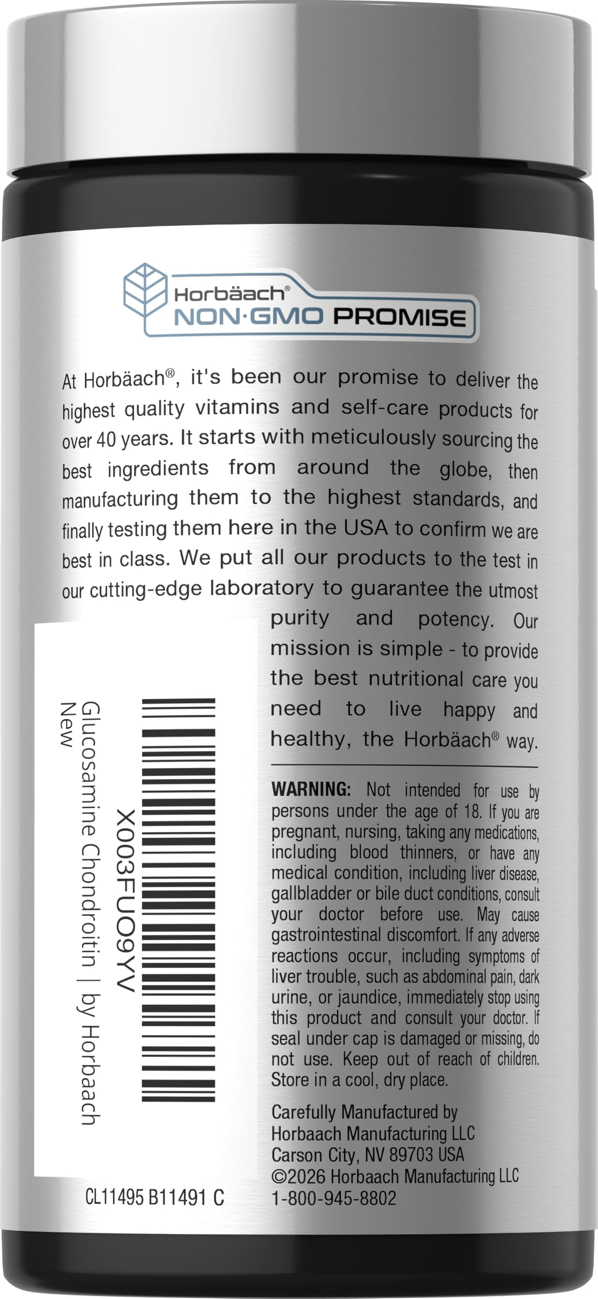 Horbäach Glucosamine Chondroitin | Plus MSM & Turmeric | 180 Coated Caplets — Amazon image 3