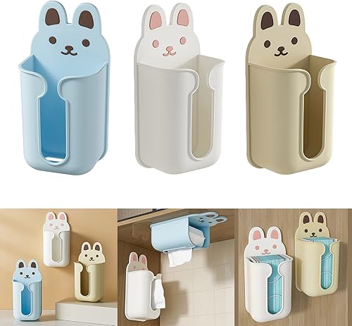 Miniatura 3 de Organizador de pañuelos de montaje en pared para sala de estar, dormitorio, cocina, baño, servilletero, contenedor de pañuelos de dibujos animados