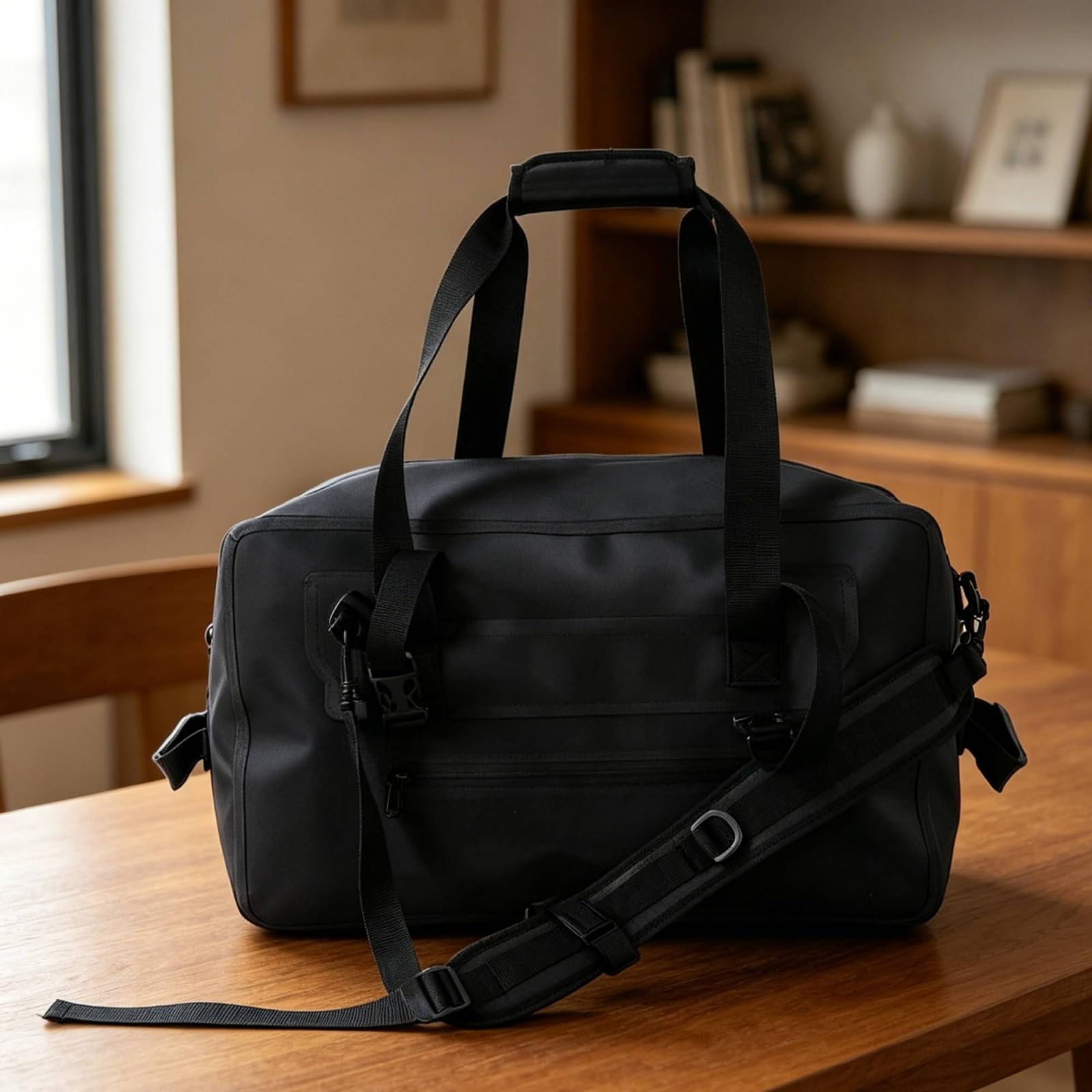 F Fityle Equipaje de Motocicleta Bolsa Trasera Maleta Mochila con Construcción Suave Impermeable y Cremallera Sellada Gran Capacidad y Fácil Traslado Adecuado, Negro, Negro, 40L