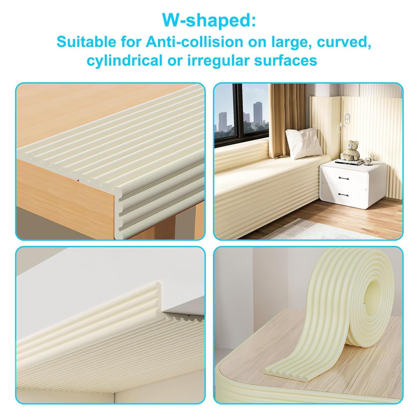 Protector de Bordes para mesas, Absorción y Fuerte unión Adhesiva for garantizar una protección confiable for Las Esquinas de la Mesa(Black,80mm*10m)