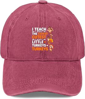 I Teach The Cutest Little Turkeys Fitted Golf Hats for Men's Adjustable Cap