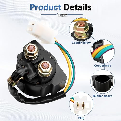Miniatura 3 de Relé solenoide de arranque para Yamaha YFM350 Warrior 350 1987-2004 Big Bear 350 1987-1999 Moto-4 350 1985-1989 Wolverine 350 1996-2005