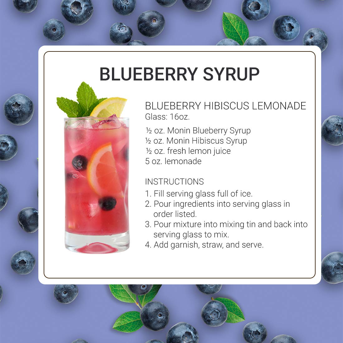 Monin Blueberry Syrup 750ml (25.4oz)