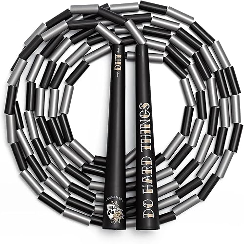 Elite Jumps - Do Hard Things Edge Beaded Jump Rope - For All Ages - Durable & Lightweight - 10ft Long Adjustable Rope - Tangle-Free - Shatterproof 1