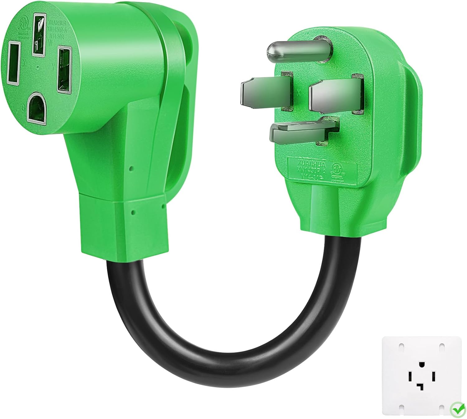 Heavy Duty Nema 14-30P to 14-50R Adapter Cord Dryer with Nema 14-50 Outlet, Electric Vehicle Charging Stations Level 2 EV Charging, Dryer Plug Adapter with NEMA 14-50 Outlet for Tesla Charger