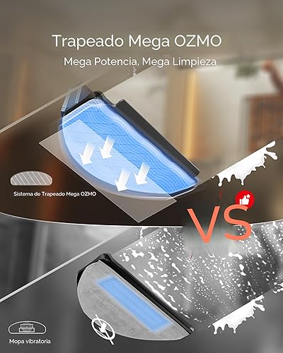 Miniatura 6 de Yeedi C12 PRO Plus Robot aspiradora y trapeador, succión fuerte de 8000 Pa, trapeador vibratorio, almacenamiento de polvo de 7 semanas, contenedor