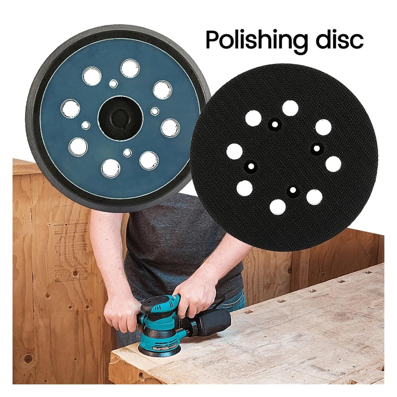 Backing Pads 8Pcs 125mm 5 Inch Sander Pad 8-Holes 3/4 Nails Sanding Disc Hook Loop(5Inch 4 Nails)