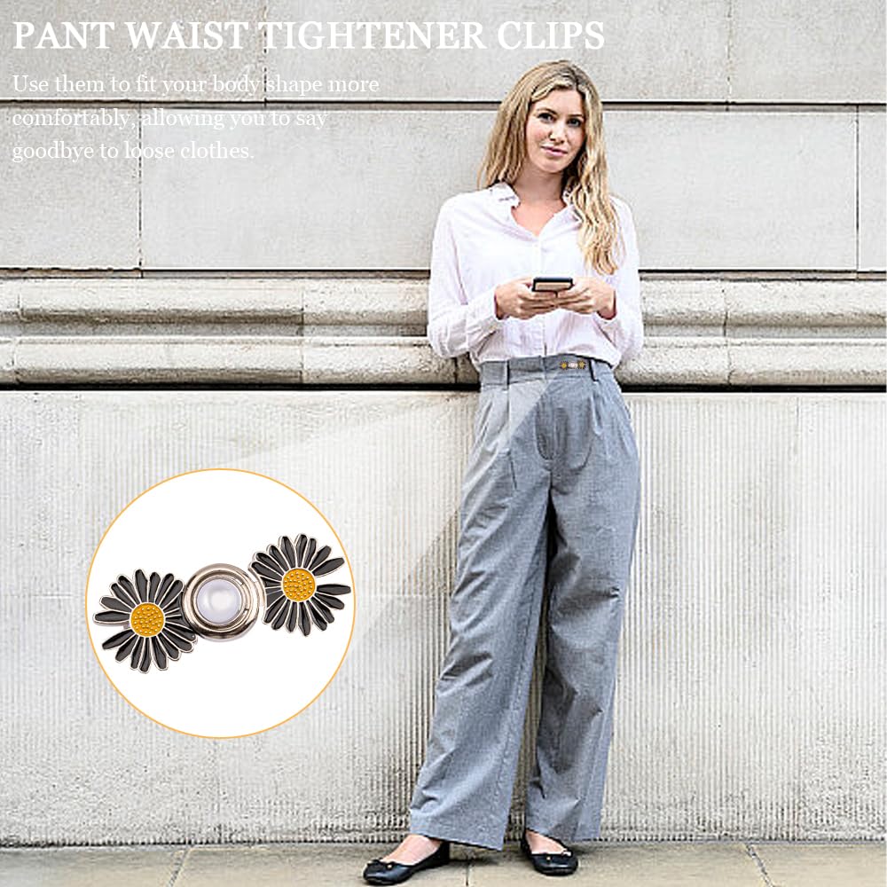 TRKETK 8 Pièces Serre-Taille Pas De Couture Nécessaire Bouton De Taille Réglable Amovible Bouton De Taille Du Pantalon Daisy Convient Pour Rétrécir La Taille Des Pantalons Et Jeans
