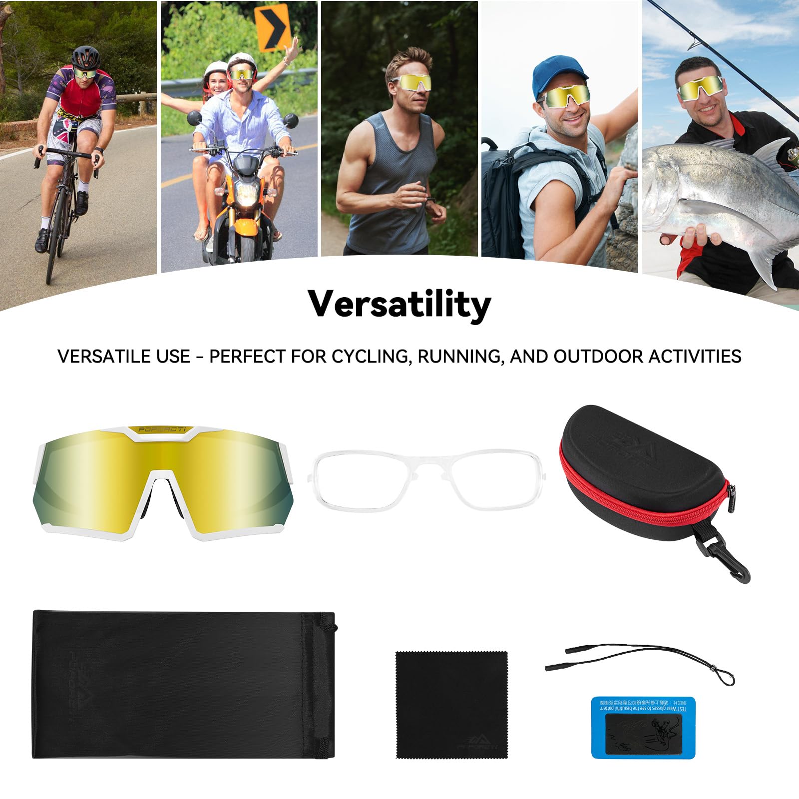Gafas de sol para ciclismo y deportes, protección polarizada UV400, ligeras y duraderas para hombres y mujeres