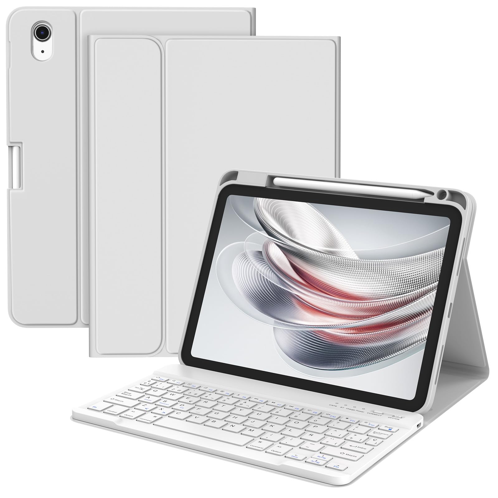 BQSS Teclado for iPad 11ª Generación A16 2025/10ª Generación 2022, QWERTY Español Ñ, Desmontable Bluetooth Magnéticamente Teclado para iPad 10/11 Gen