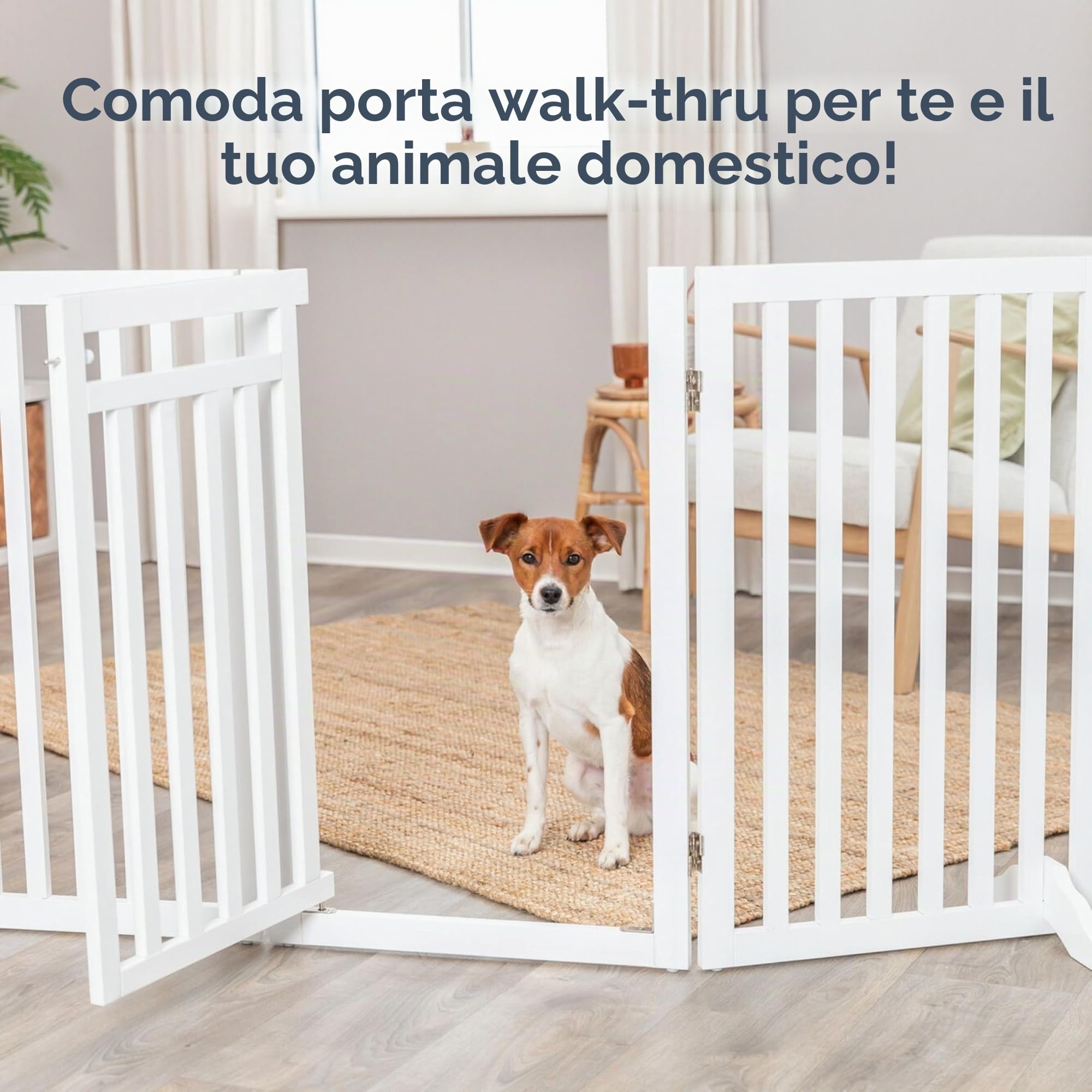 TRIXIE Barriere avec porte - 60 / 160 x 81 cm - Blanc - Pour chien